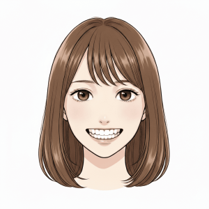 顔面神経麻痺検査法:イーと歯を見せる